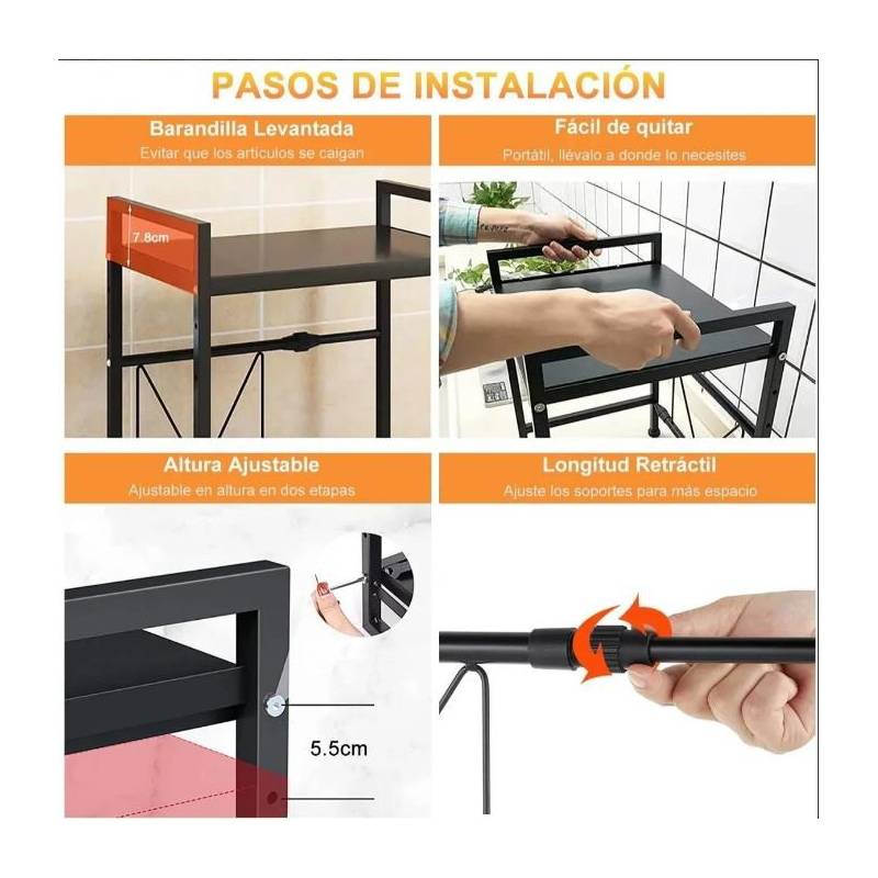 Almacenamiento Estante Ajustable para Cocina GENERICO