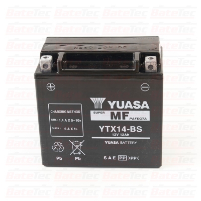 YUASA Yuasa YTX14-BS - 12 Ah Batería de moto - Larga duración - Tecnologia  AGM