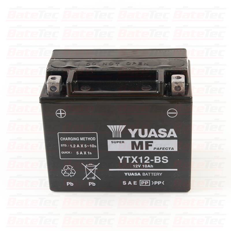 YUASA Yuasa YTX12-BS - 10 Ah Batería de moto - Larga duración - Tecnologia  AGM
