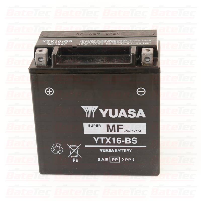 YUASA - Yuasa YTX16-BS - 14 Ah Batería de moto - Larga duración - Tecnologia AGM