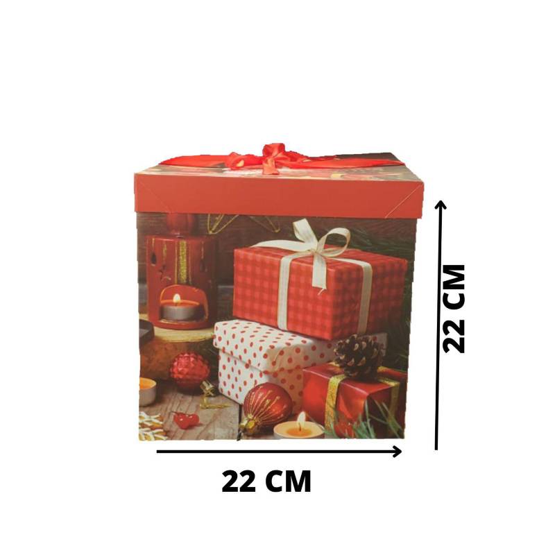 GENERICO Caja De Regalo Con Diseño De Navidad Regalos Mediana 22 Cm