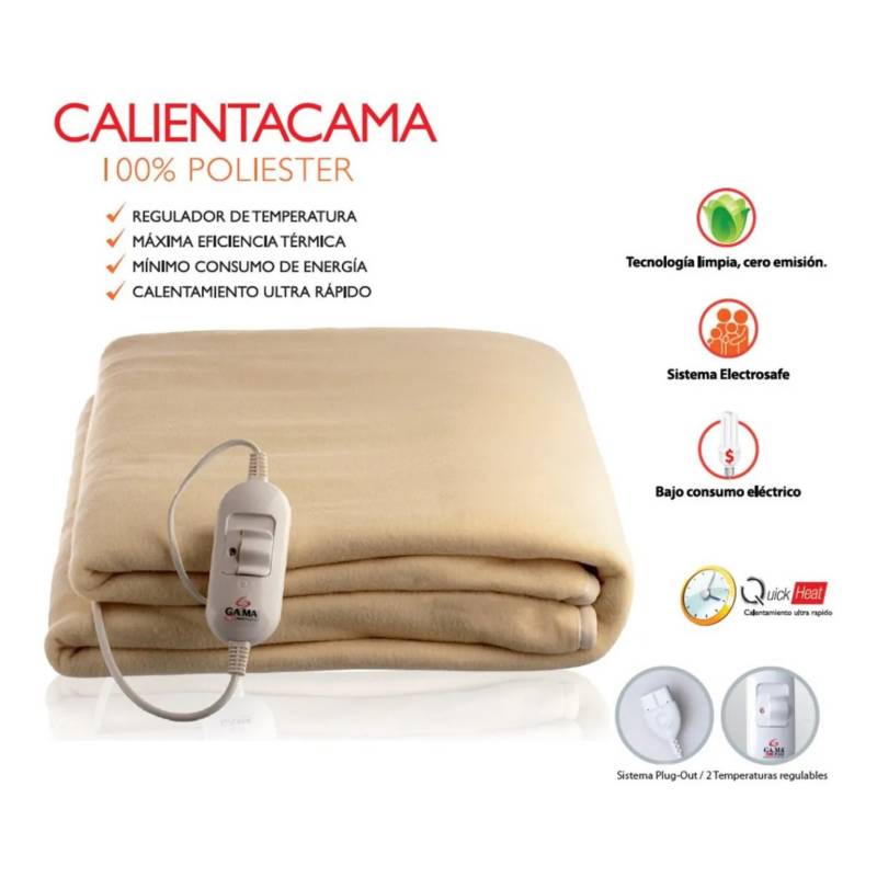 Calienta Cama Polyester 1 Plaza con Conexión Separable — Mulata Muebles