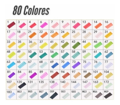 GENERICO Marcadores 80 Lápices Colores Tipo Touchfive Doble Punta