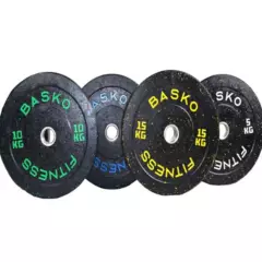 BASKO FITNESS - Bumper Plate Discos Olimpicos Pack 100 Kg