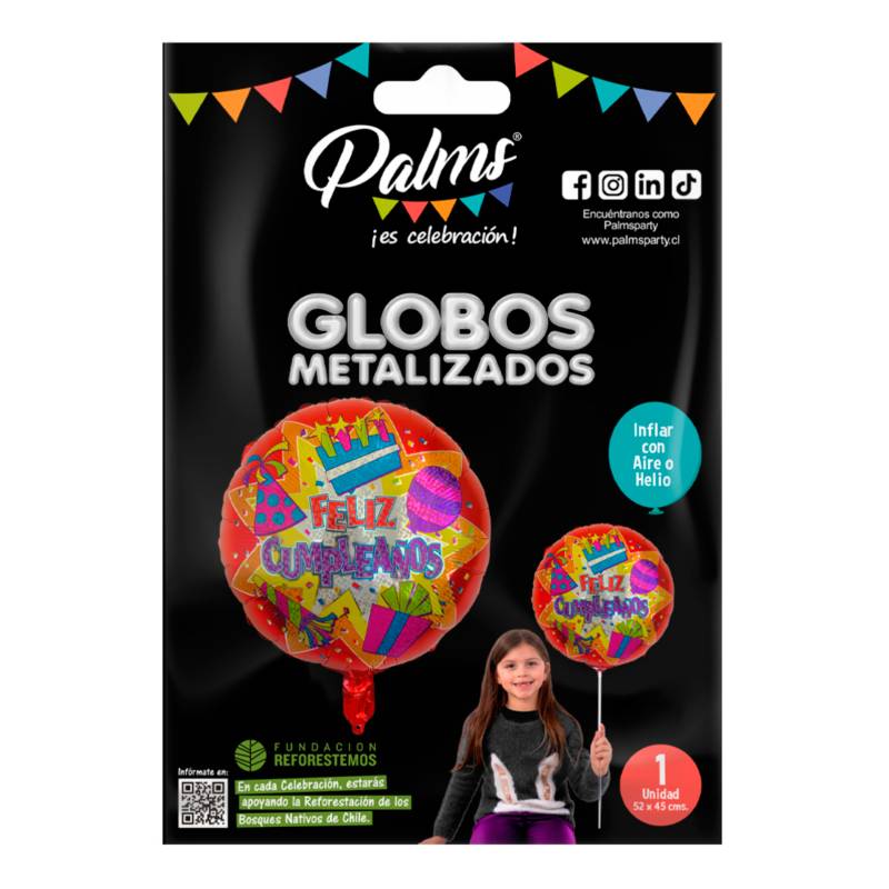 Globos en Helio Feliz Cumpleaños por Unidad