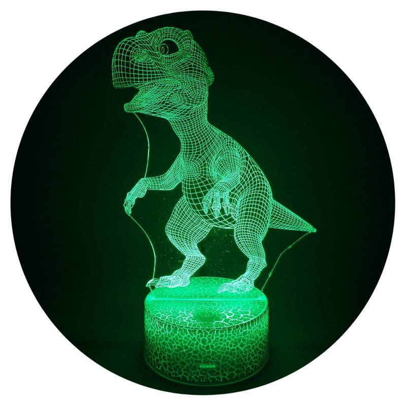3DILUTION - Lámpara Escritorio 3d Dinosaurio Rex Base Agrietada