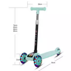 GENERICO - Scooter plegable Para Niños ruedas led item1259verde