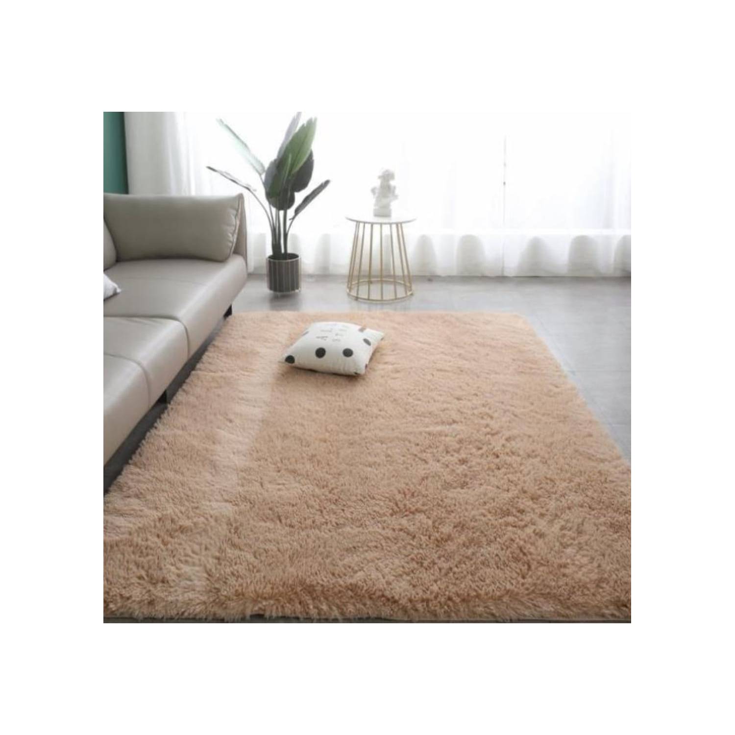 Alfombra Carpeta Shaggy 150x200 Pelo Largo Living Beige