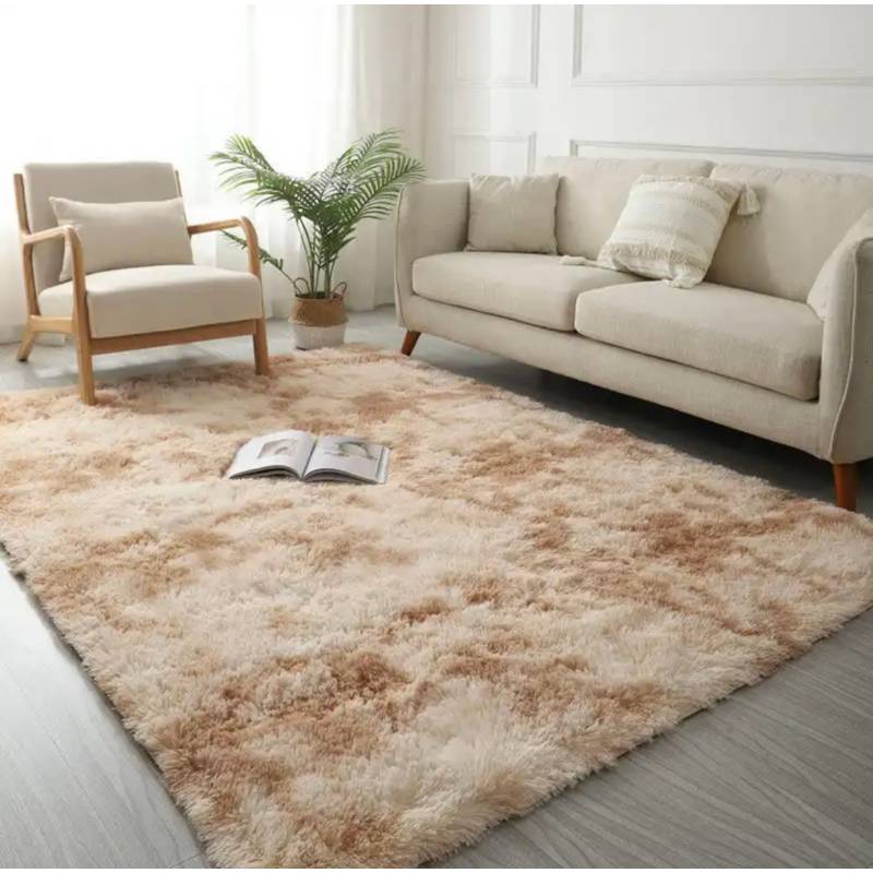 Generico Alfombra Peludas Tipo Shaggy 240cm X 200cm Beige Jaspeado