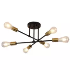 GENERICO - Lámparas de colgar Moderna 6 Luz E27 Lampara Colgantes Con Diy-negro