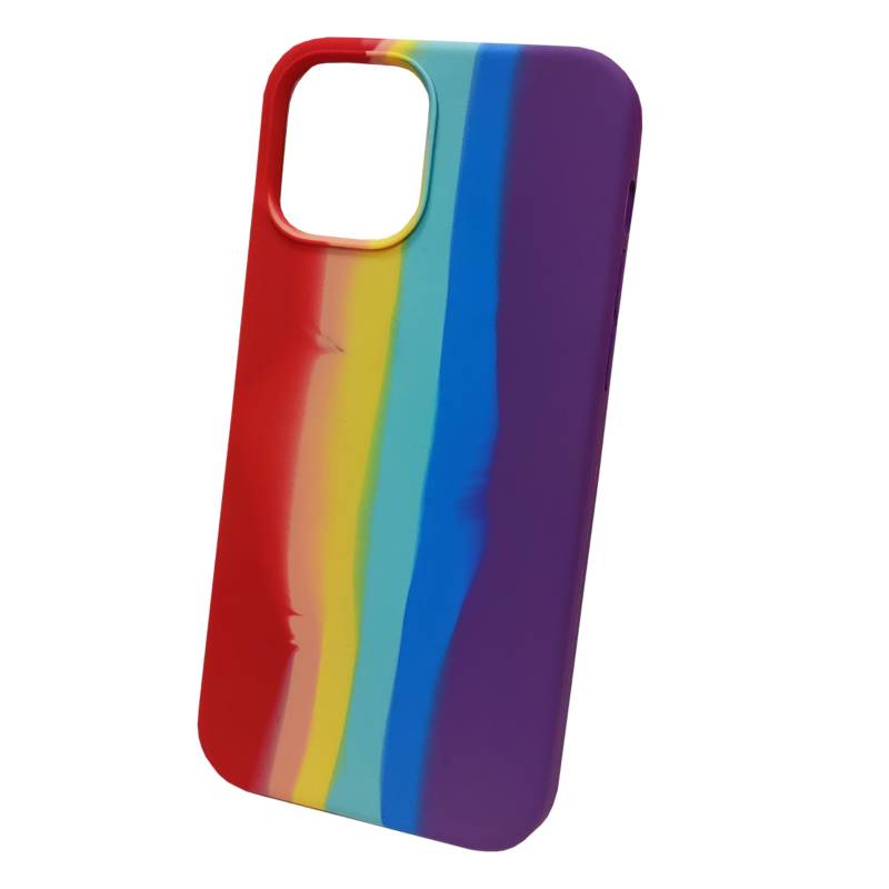 Capa Iphone 14 PRO MAX Silicone Arco Iris Colorido ✔️