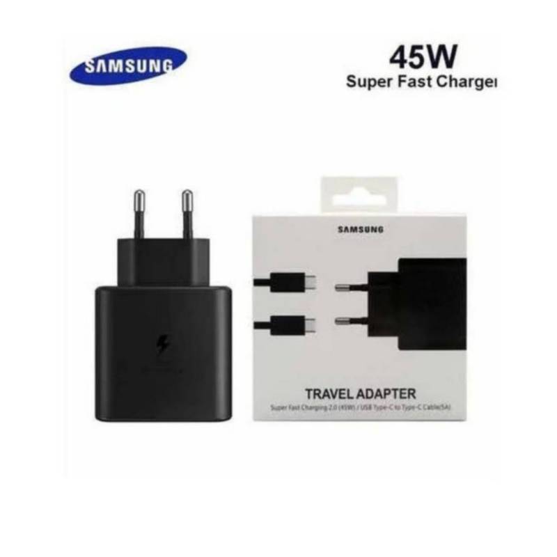 SAMSUNG Cargador Samsung Tipo C 45W con cable Negro