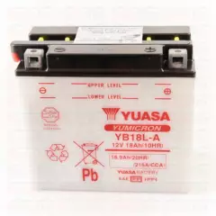 YUASA - Yuasa YB18L-A  18Ah Batería para moto - Larga duración - Tecnologia Yumicron