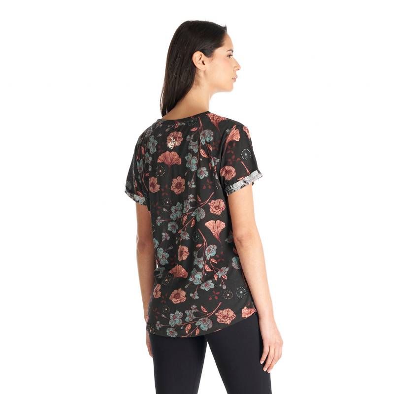 Floral Print Burnout T-Shirt