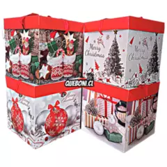 GENERICO - 12 Cajas navidad para regalos 22 cm