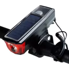 DEFENSOR FOREVER - Luz delantera con bocina recargable USB y SOLAR