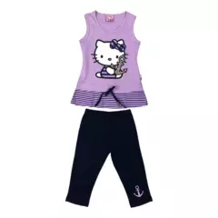 HELLO KITTY - Pijama Algodón Niña  Estampado Hello Kitty - Violeta