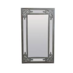 NECTAR - Espejo de madera tallado blanco decapado 90 x 150 cm