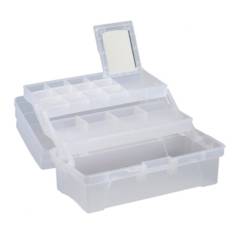 RIMAX - Caja Organizadora Con Espejo Vanity Natural 36x21x18 Rimax