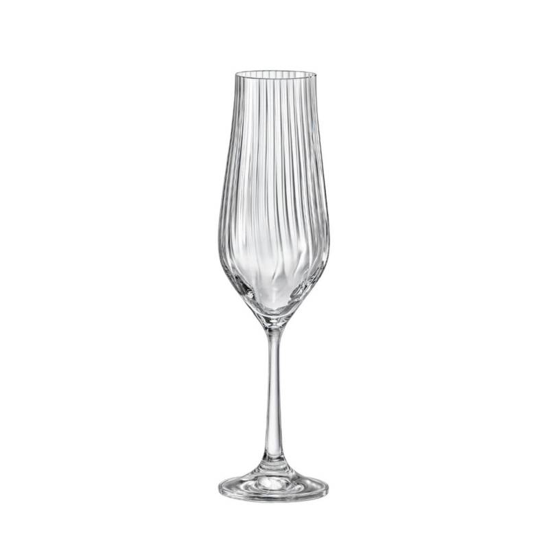 Juego de copas de cristal Bohemia para champagne - 6 unidades