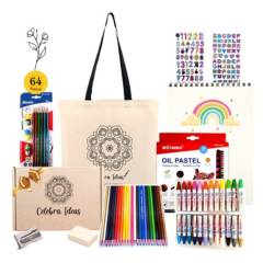 CELEBRA IDEAS - Set de Arte de Dibujo Para Colorear 64 Pcs Kit de Dibujo