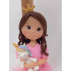 DECORACION CREATIVA - Lampara Niña Infantil Velador Princesa Rosada