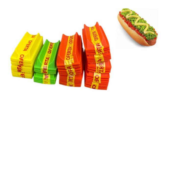 KENDY - Porta Completos Hot Dog Plastico Canoa Porta Completo  Pack x5