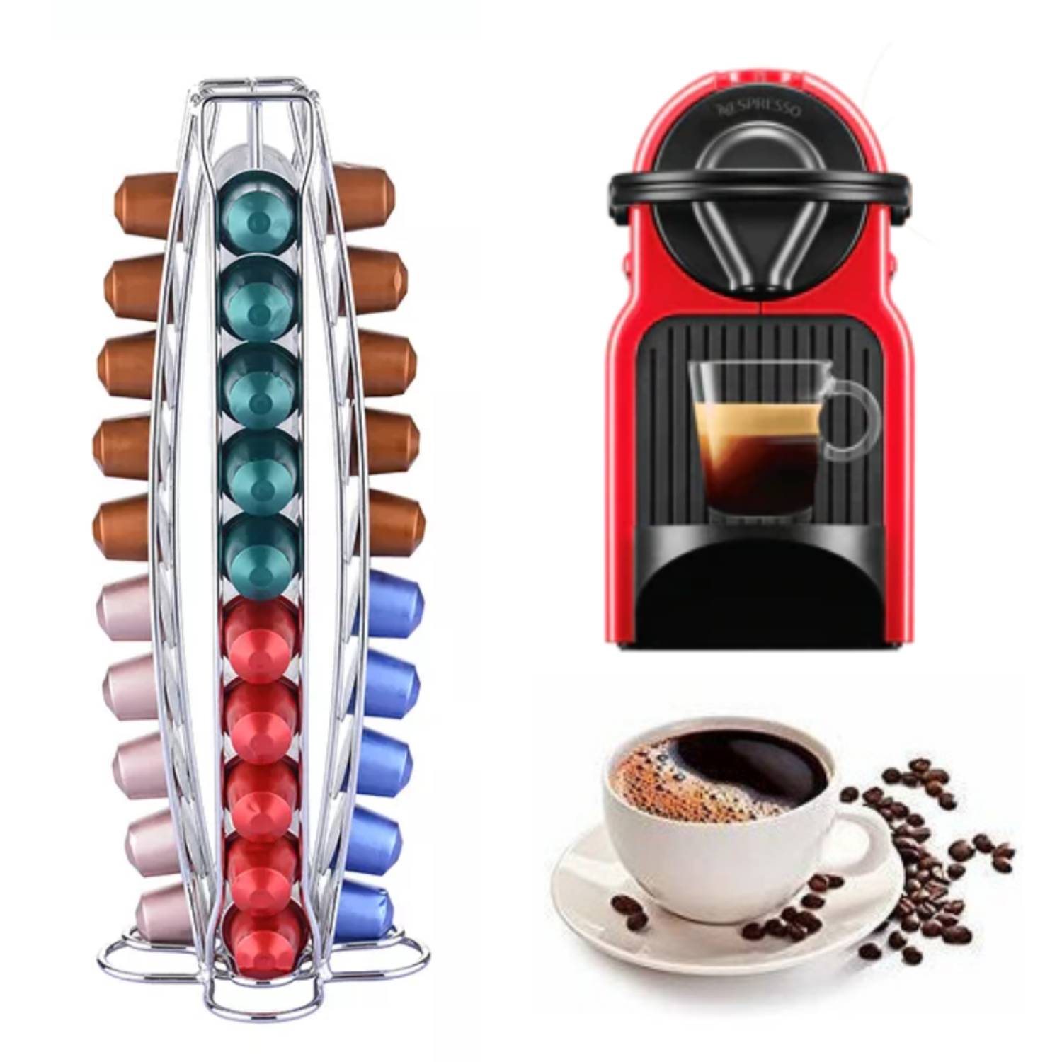Soporte para cápsulas de café, soporte para cápsulas de café, compatible  con cápsulas Nespresso, almacenamiento extraíble para cápsulas de café para