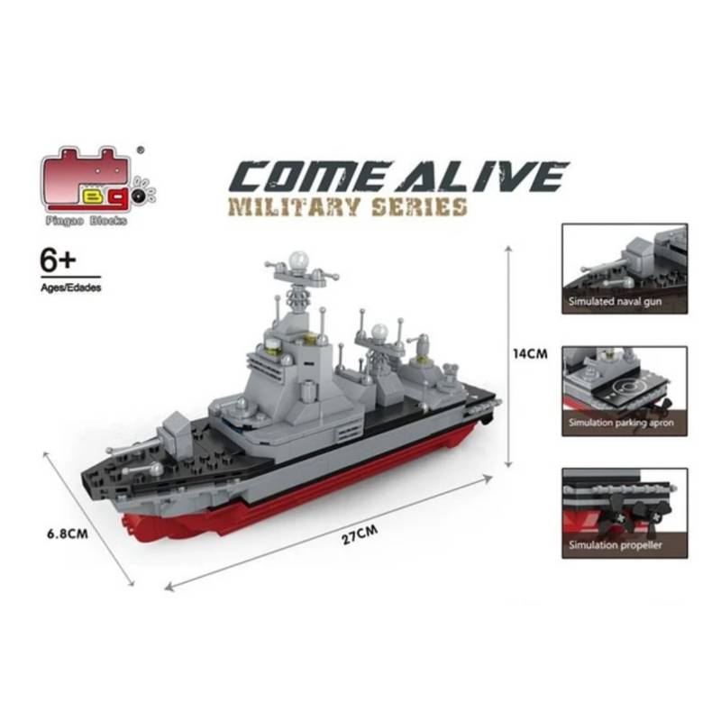GENERICO - Bloques De Construcción Tipo Lego Barco Militar Guerra