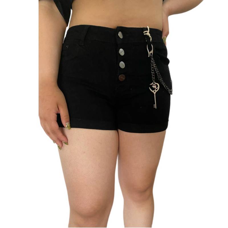 Jeans Shorts Negro Mujer Pantalón corto ajustado Tiro alto | falabella.com