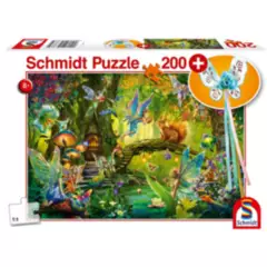 SCHMIDT - Puzzle Hadas en el Bosque 200 Piezas + Varita Mágica