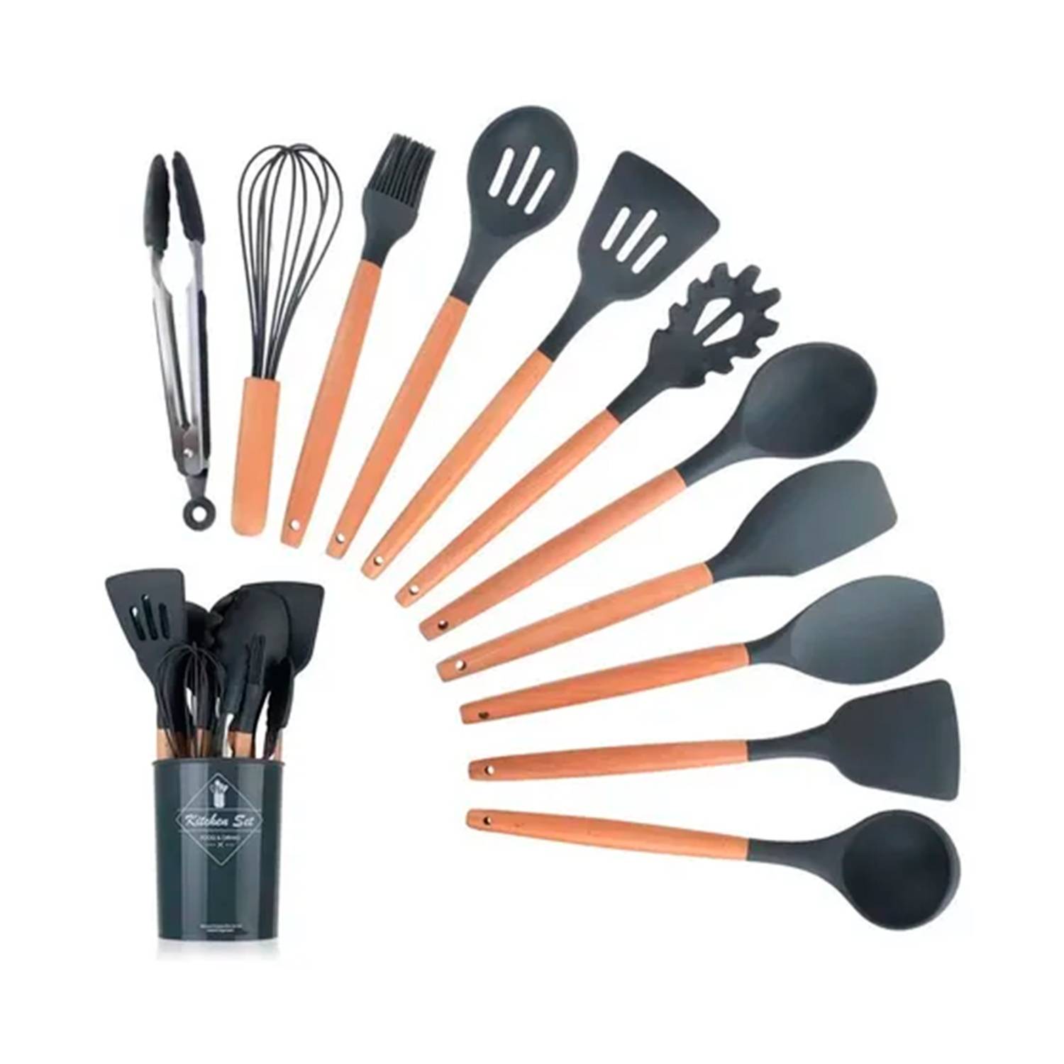 Set 12 utensilios de cocina + Colgador