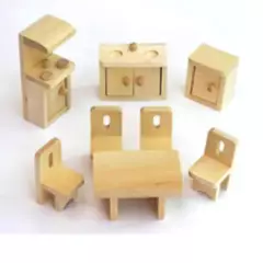 TOLIPA - Set muebles miniatura cocina de madera Directo Market