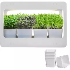 GROWLED - MINIGARDEN Huerto urbano indoor con luz y 4 macetas planta interior
