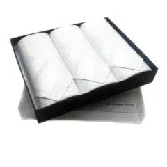 TOPWOLF - Caja 3 Pañuelos 100% Algodón Blanco