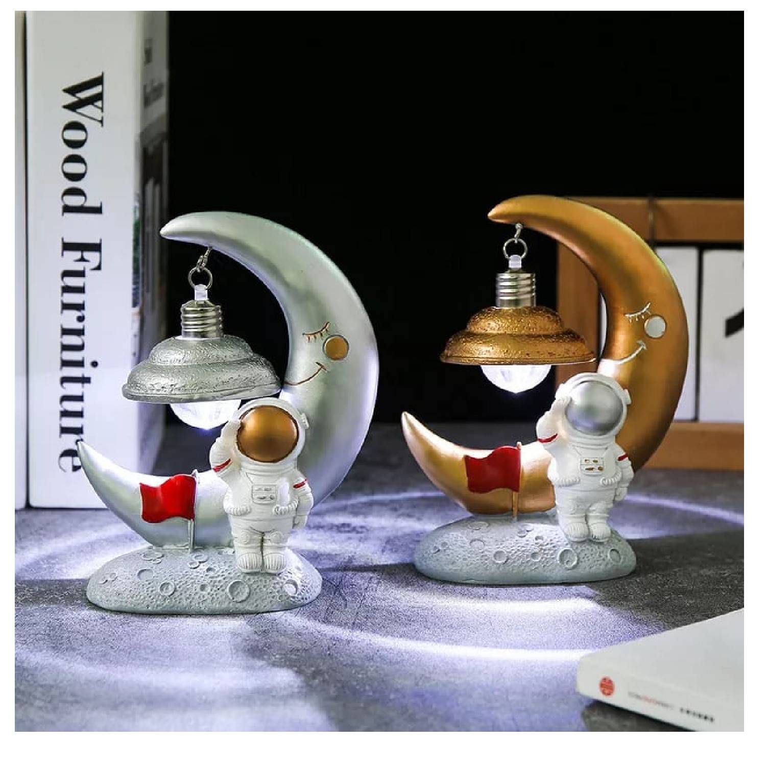 UNIVERSAL Lampara Astronauta DORADO para mesa regalo niños