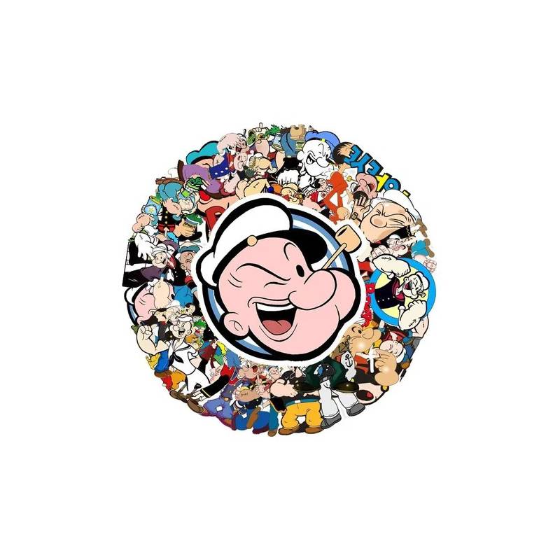 GENERICO - 50 Stickers Popeye - Etiquetas Autoadhesivas