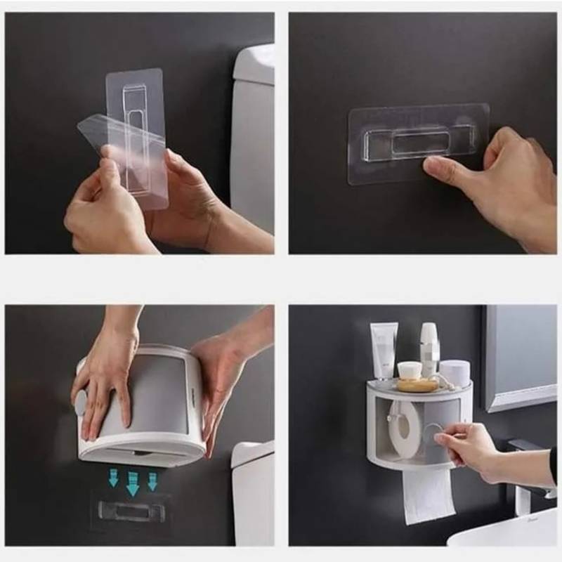 Porta papel higiénico dispensador organizador de baño multifunción