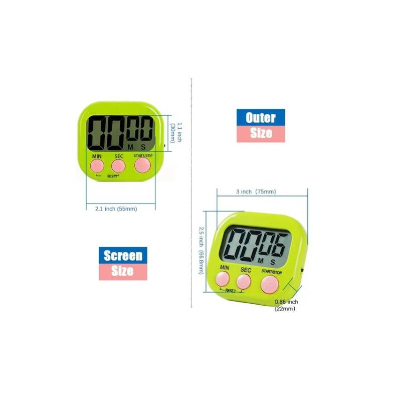 ESHOPANGIE Timer Digital De Cocina Reloj Temporizador Verde
