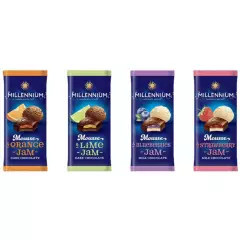 MILLENIUM - Tableta Chocolate con leche Rellena Mousse Y Naranja 135gr