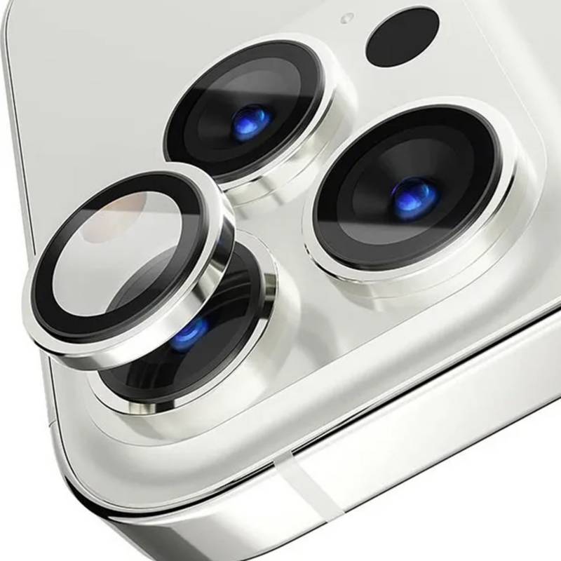 GENERICO - Lámina Protectora Aluminio Cámara iPhone 14 Pro /14 Pro Max Plateado