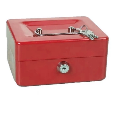 Caja de dinero pequeña con de llave Caja de dinero portátil con 2 llaves  para rojo Zulema Cash Money Case