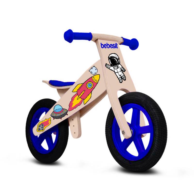 BEBESIT - Bicicleta De Equilibrio Aprendizaje Madera Azul