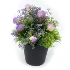 GENERICO - Arreglo macetero con flores artificiales - Isopogón 20 cm