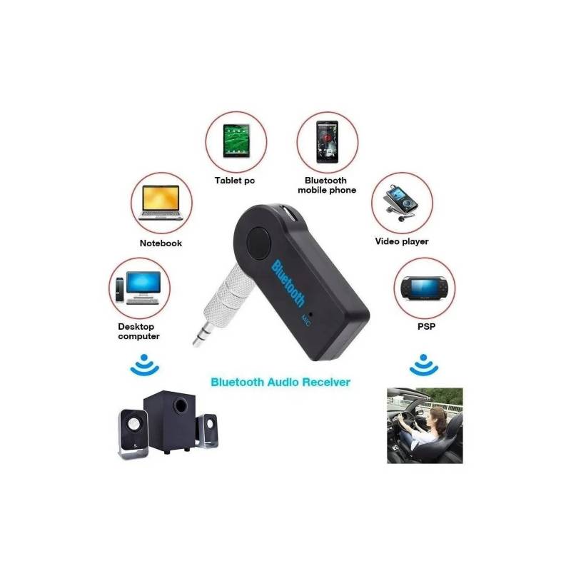 GENERICO Receptor Adaptador Audio Bluetooth Usb 3.5mm Auxiliar GENERICO