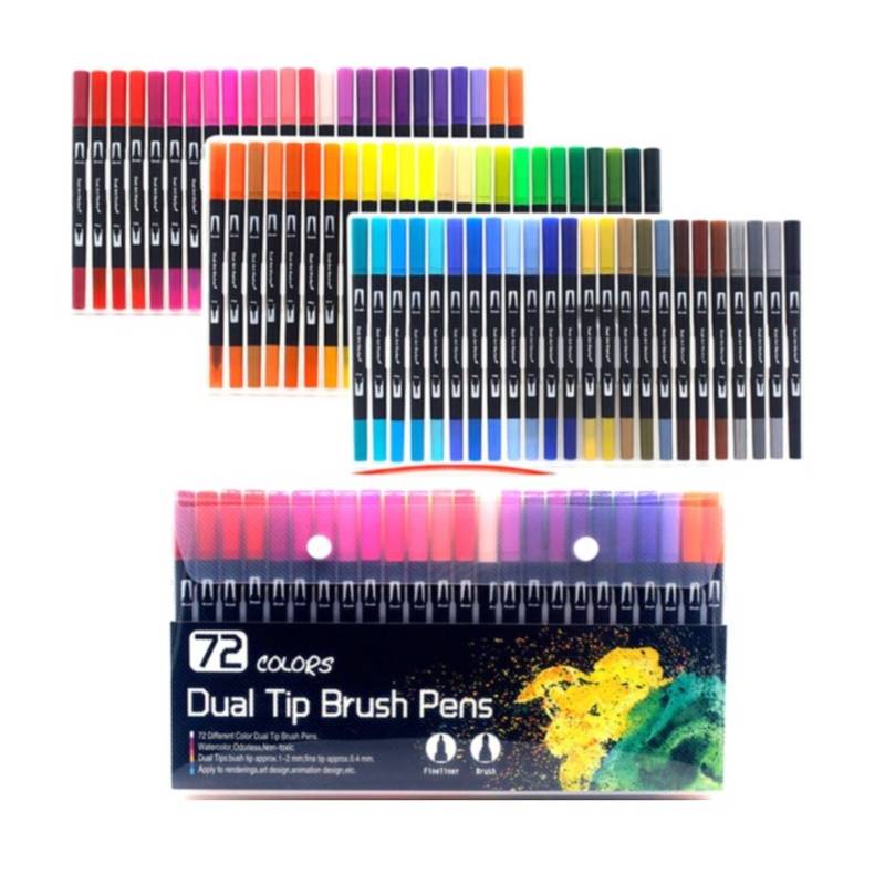 Plumones Dual Brush Profesional 120 Colores En Cartuchera Lettering Pu
