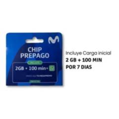 MOVISTAR - Chip Prepago Movistar Pack 100 Pcs Incluye 2gb + 100 Min. + Whatsapp