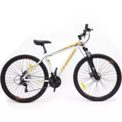 PHOENIX - Bicicleta MTB Phoenix 21 Vel Aro 29 Blanco Naranjo 
