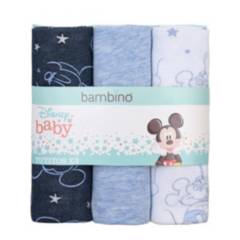 BAMBINO - Set de 3 Pañales Tutos para bebé azules