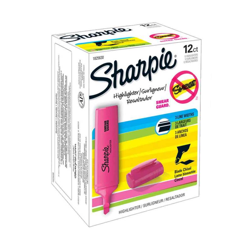 SHARPIE - Destacador Sharpie Blade Rosa Caja x12